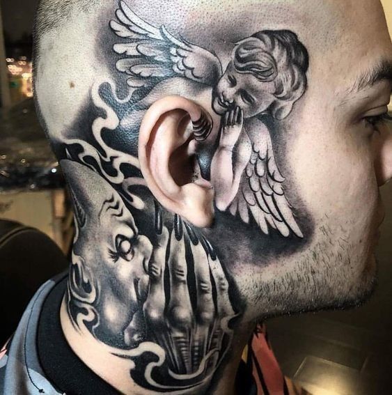 Featured image of post Tatuajes De Diablo Y Angel En El Cuello