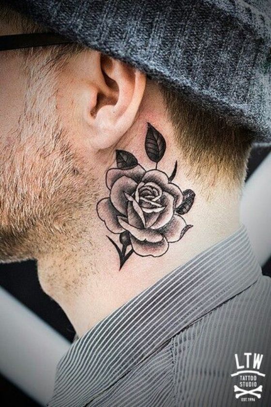 Featured image of post Tatuajes Para Hombres En El Cuello Rosas